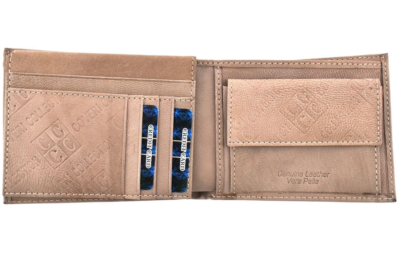 Pánská  kožená peněženka Coveri Collection - béžová