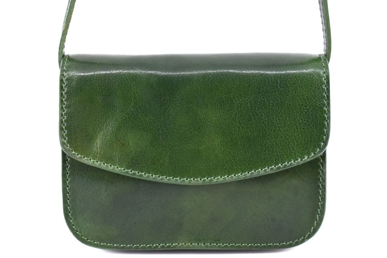 Dámská malá kožená kabelka crossbody (lovecká) Arteddy - zelená 37126