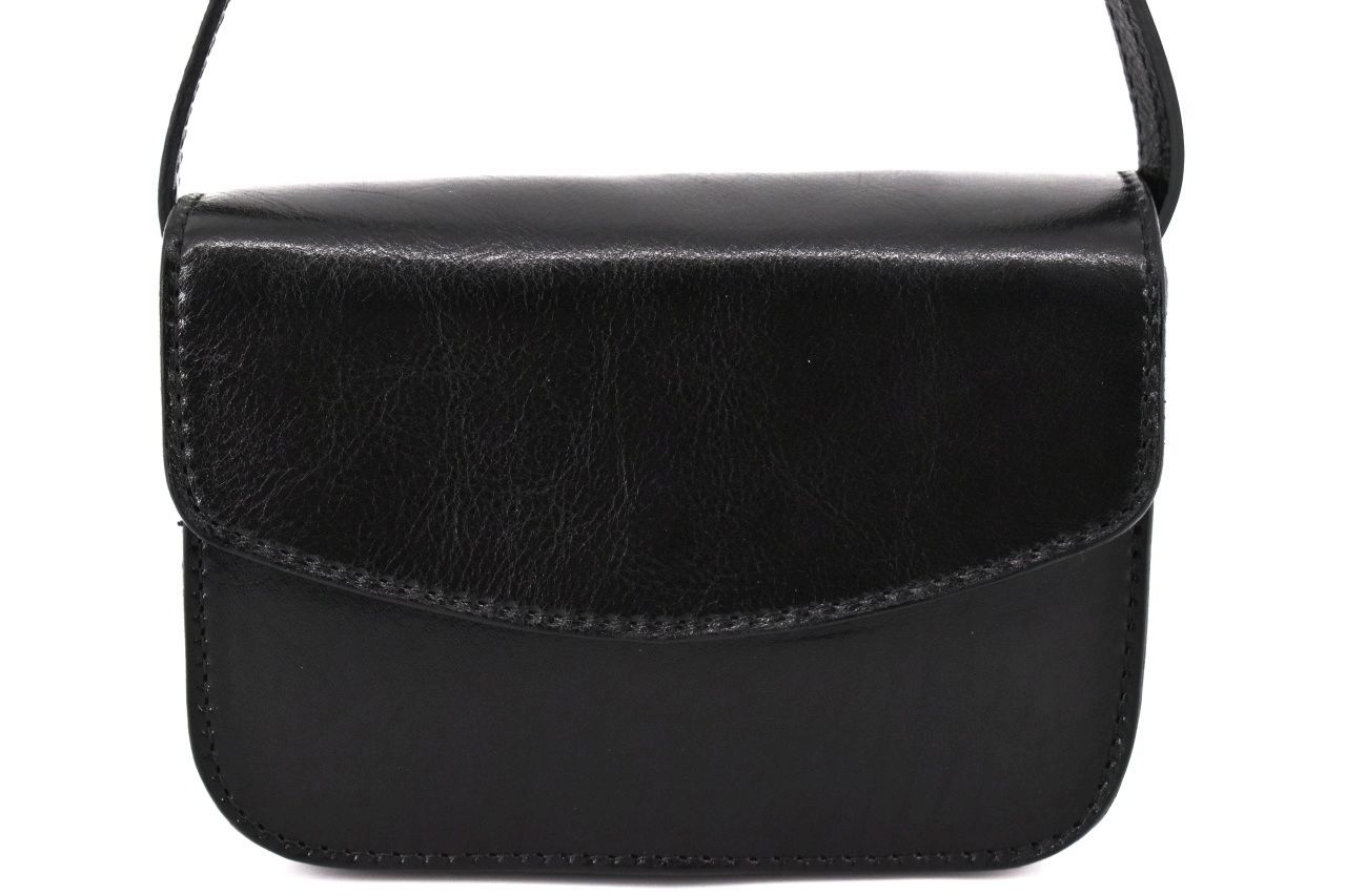 Dámská malá kožená kabelka crossbody (lovecká) Arteddy - černá 37126