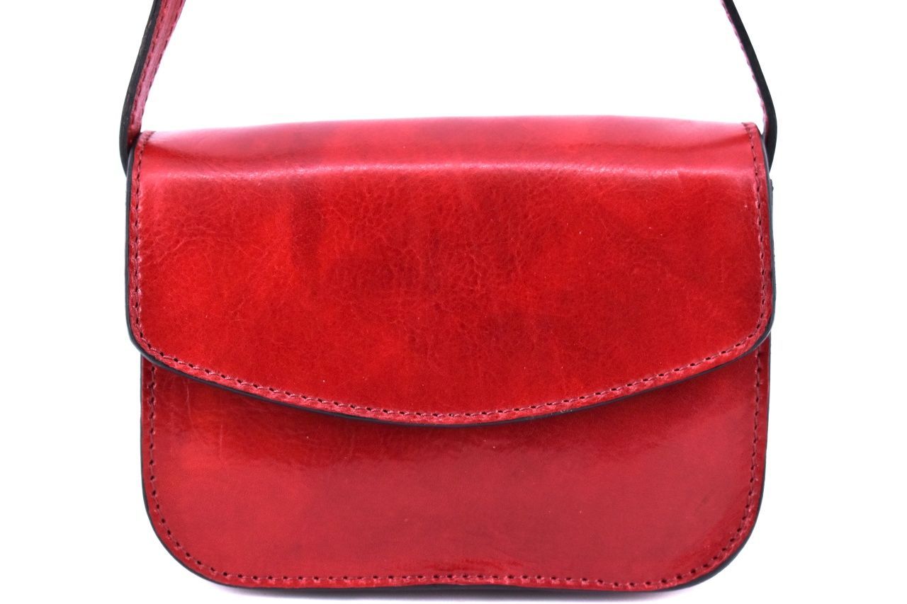 Dámská malá kožená kabelka crossbody (lovecká) Arteddy - červená 37126