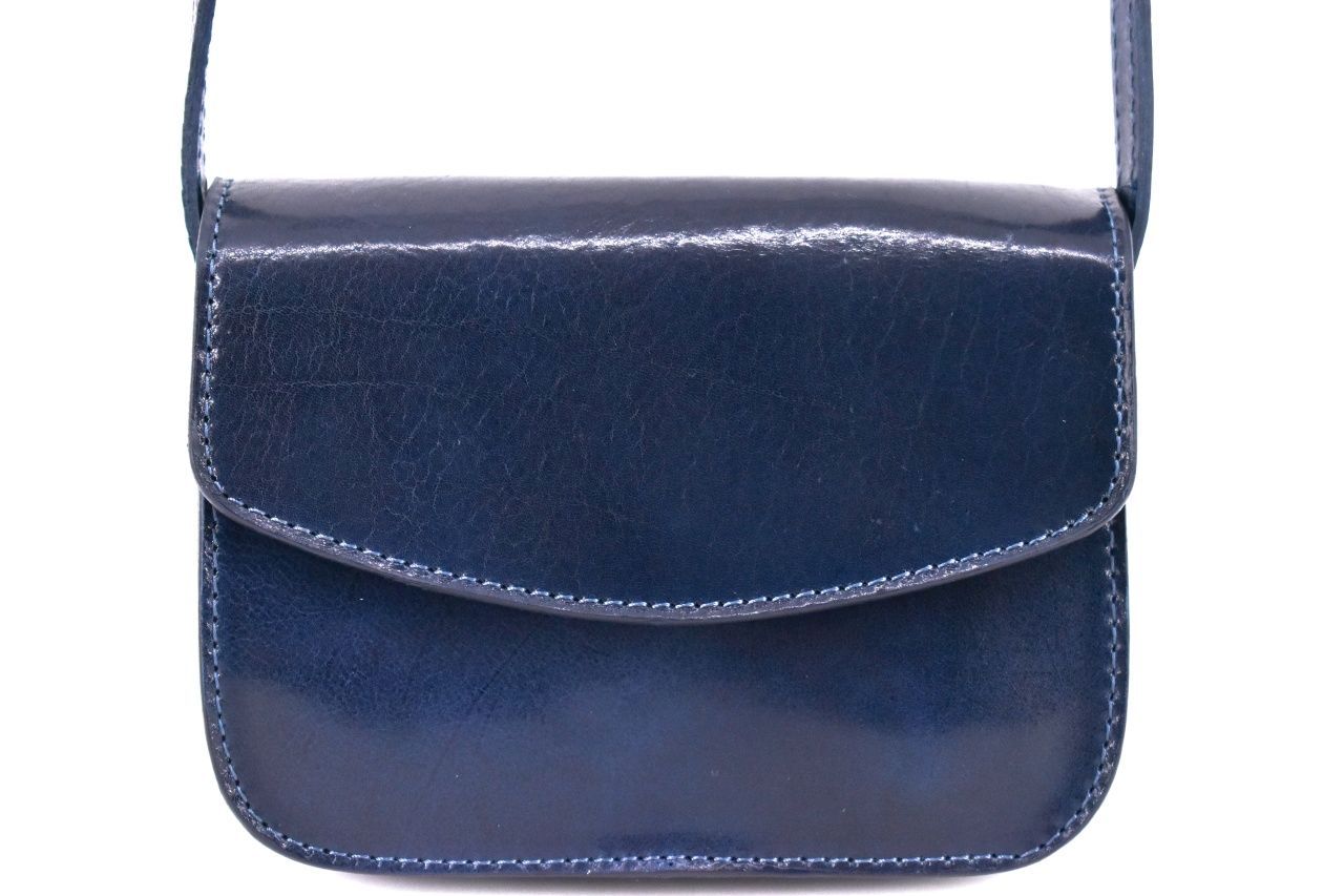 Dámská malá kožená kabelka crossbody (lovecká) Arteddy - tmavě modrá 37126