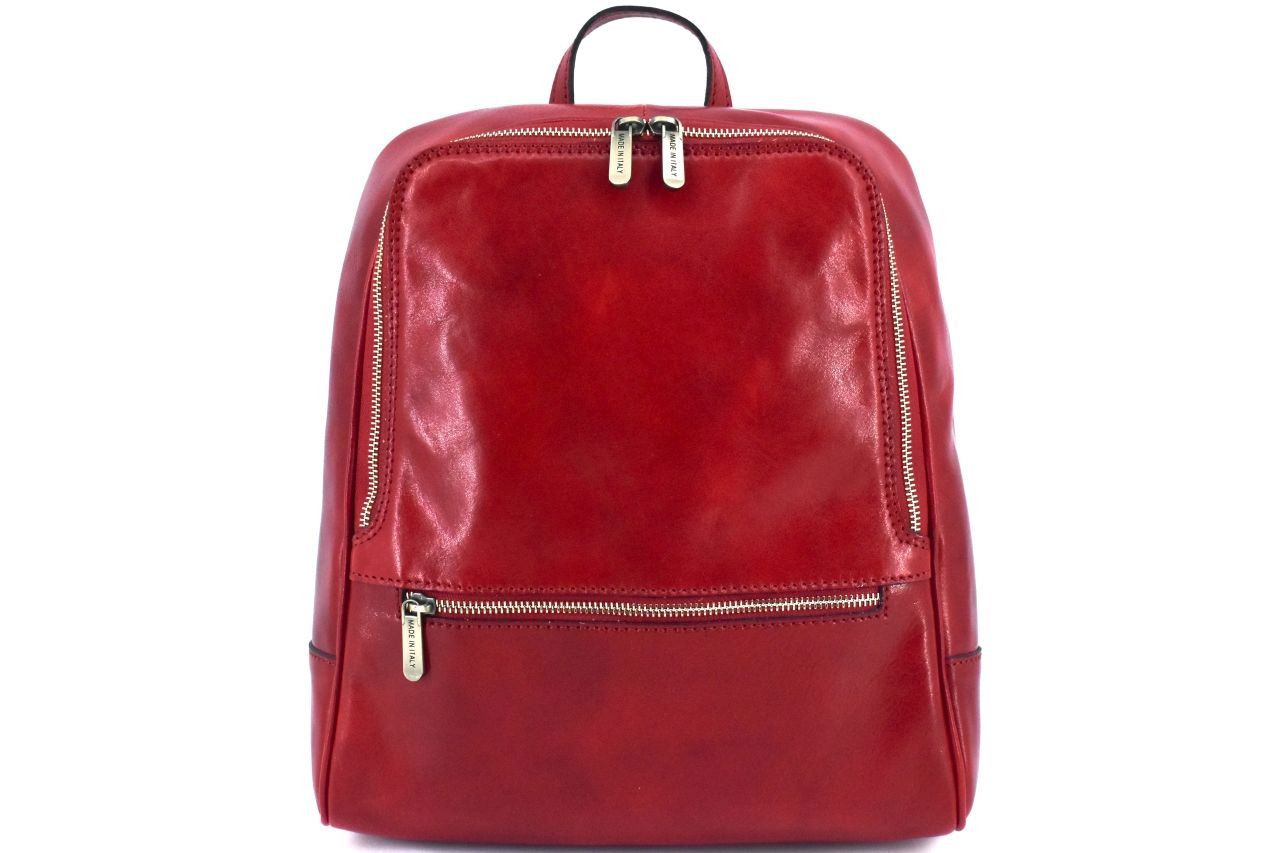 Dámský kožený batoh Arteddy - červená 37155