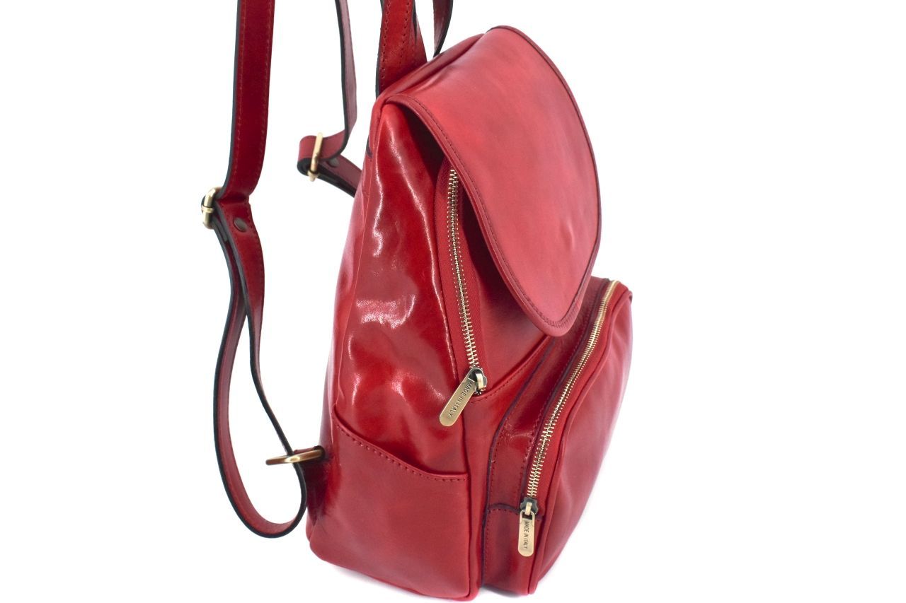 Dámský kožený batoh Arteddy - červená 37156