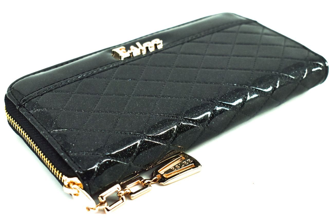 Dámská / dívčí lakovaná peněženka pouzdrového typu Eslee - černá 38920