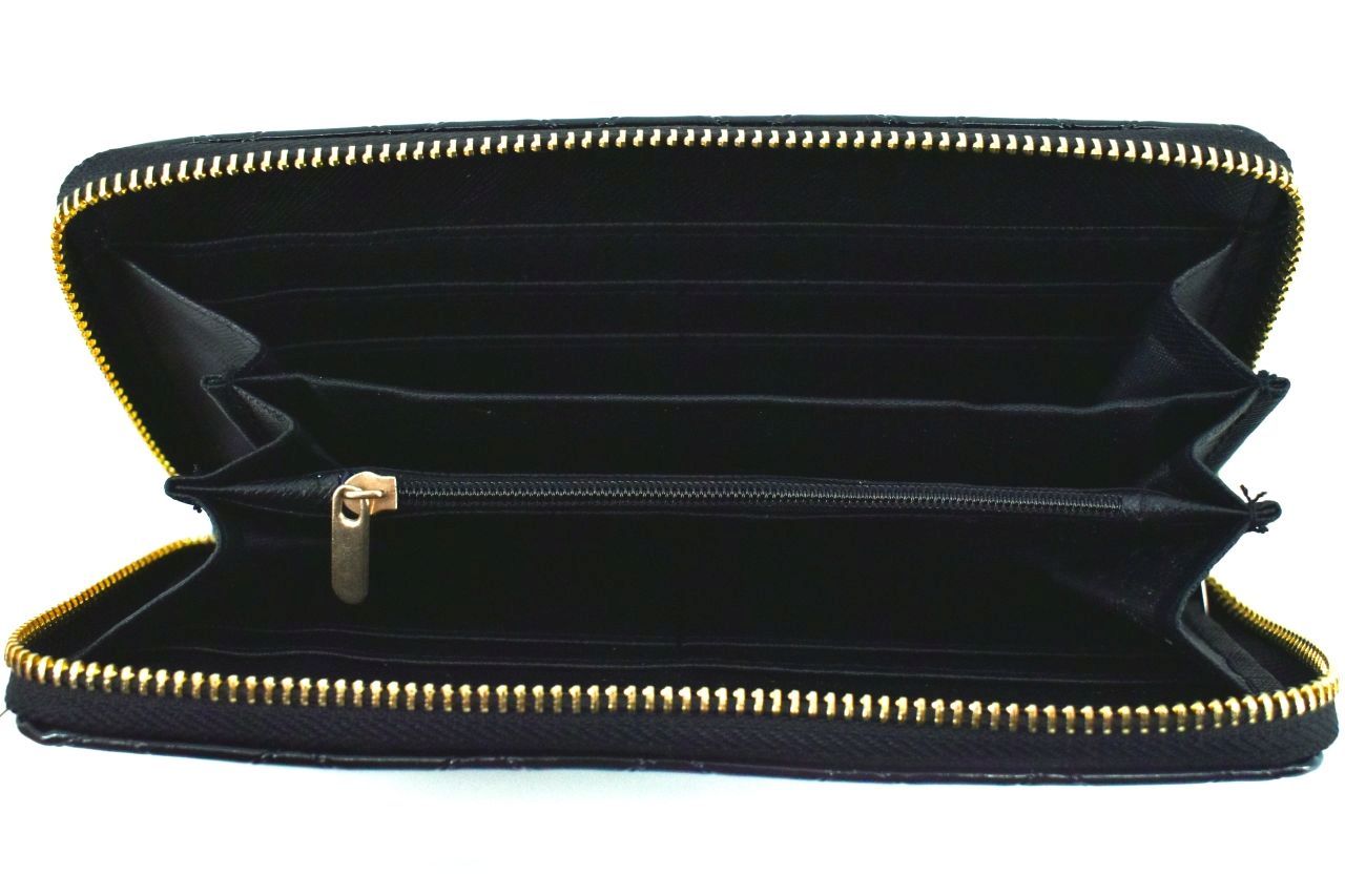 Dámská / dívčí lakovaná peněženka pouzdrového typu - černá 38921