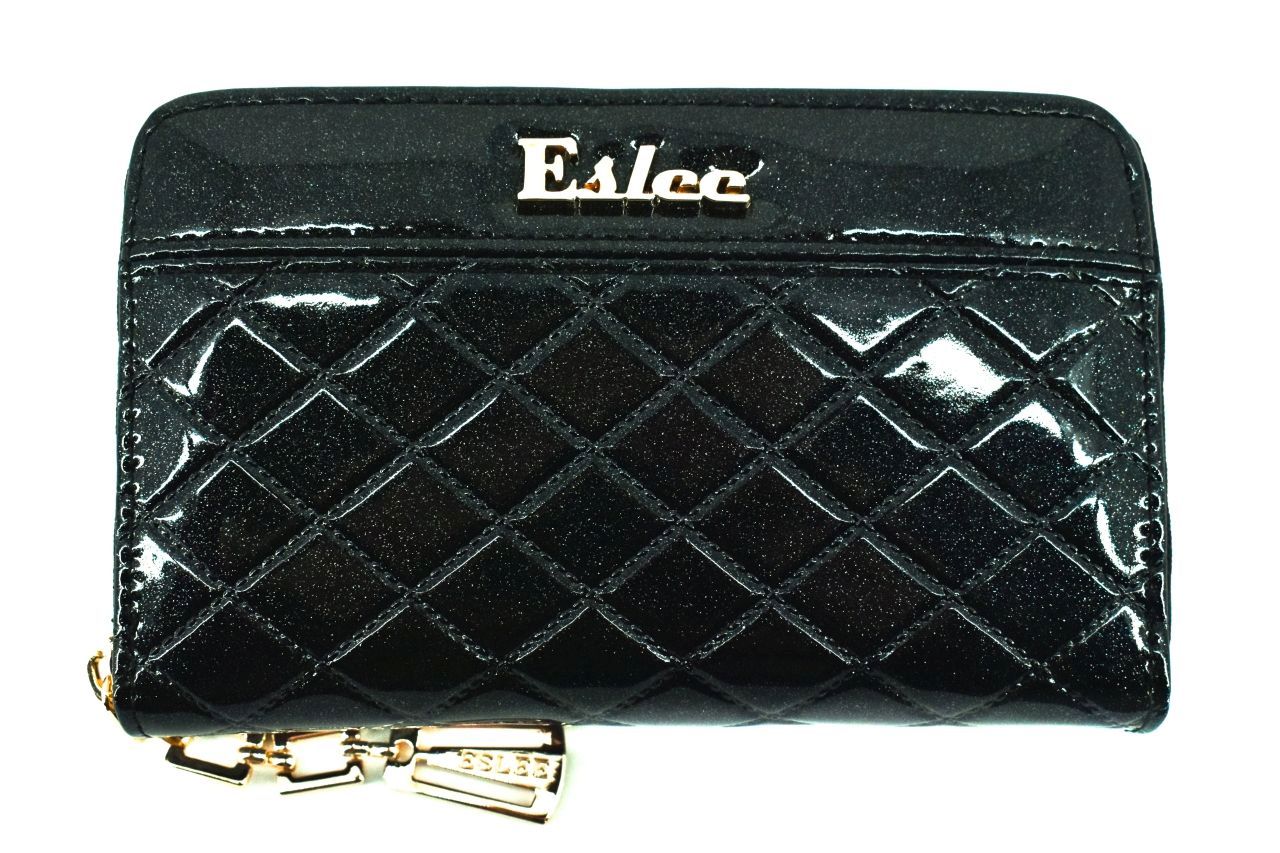 Dámská / dívčí lakovaná peněženka pouzdrového typu Eslee - černá 38937