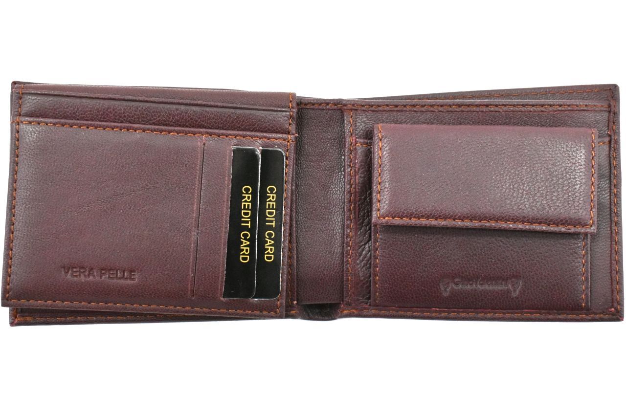 Pánská kožená peněženka na šířku Valentini - tmavě hnědá 38362