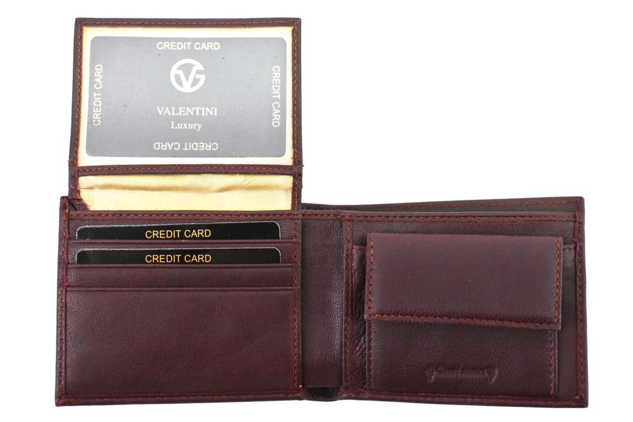 Pánská kožená peněženka na šířku Valentini - tmavě hnědá 38362