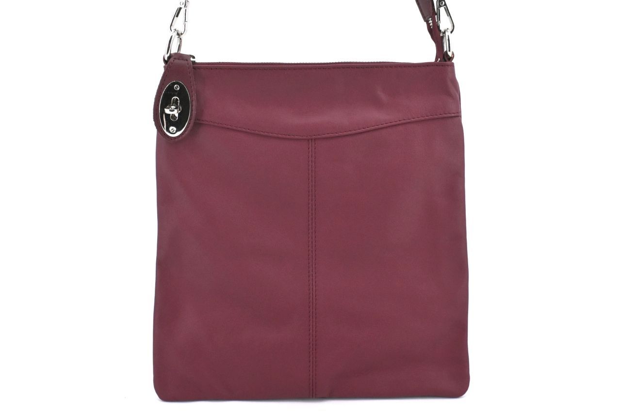 Dámská kožená kabelka crossbody Arteddy - vínová 34921
