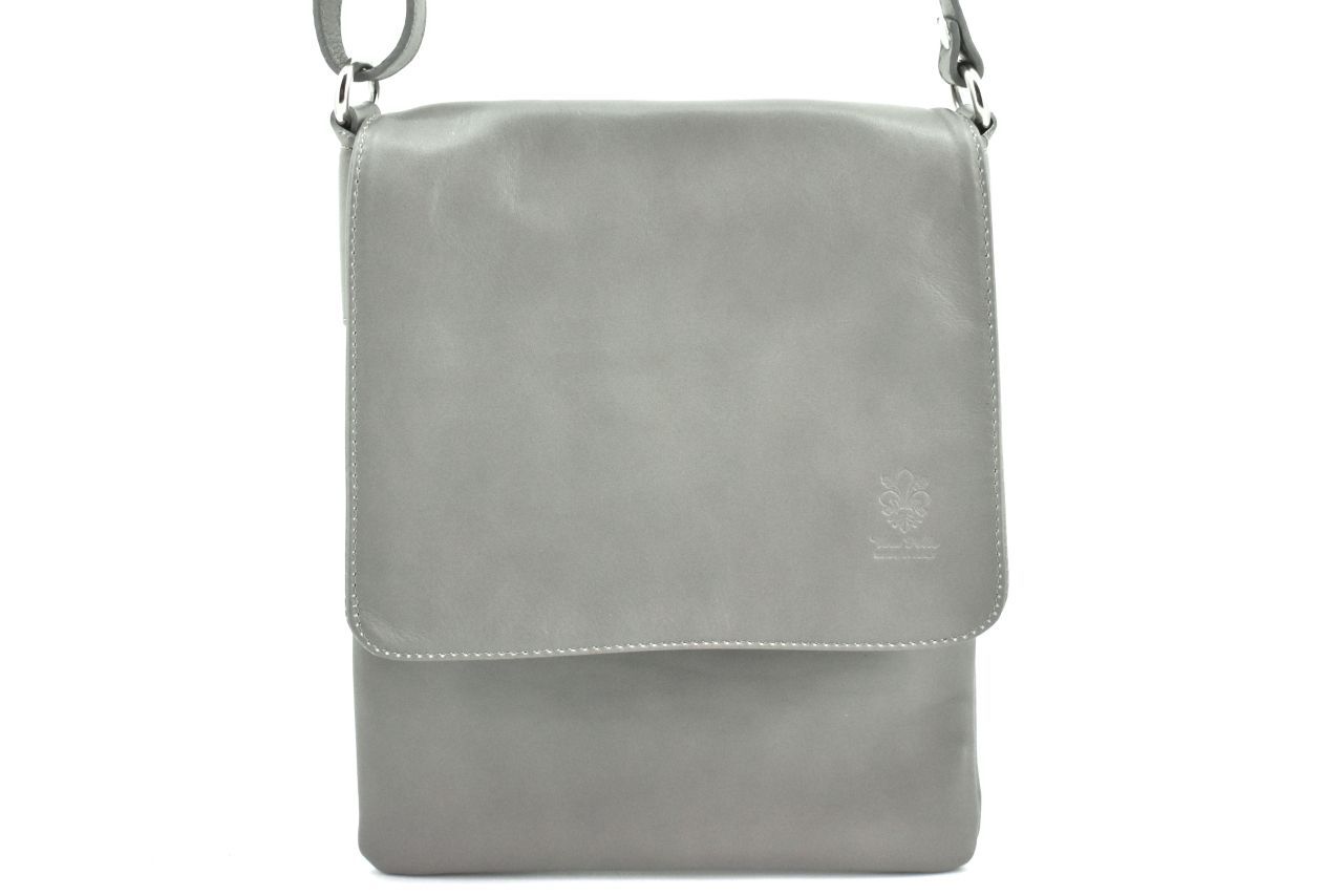 Dámská kožená crossbody kabelka s klopnou Arteddy - taupe 36944