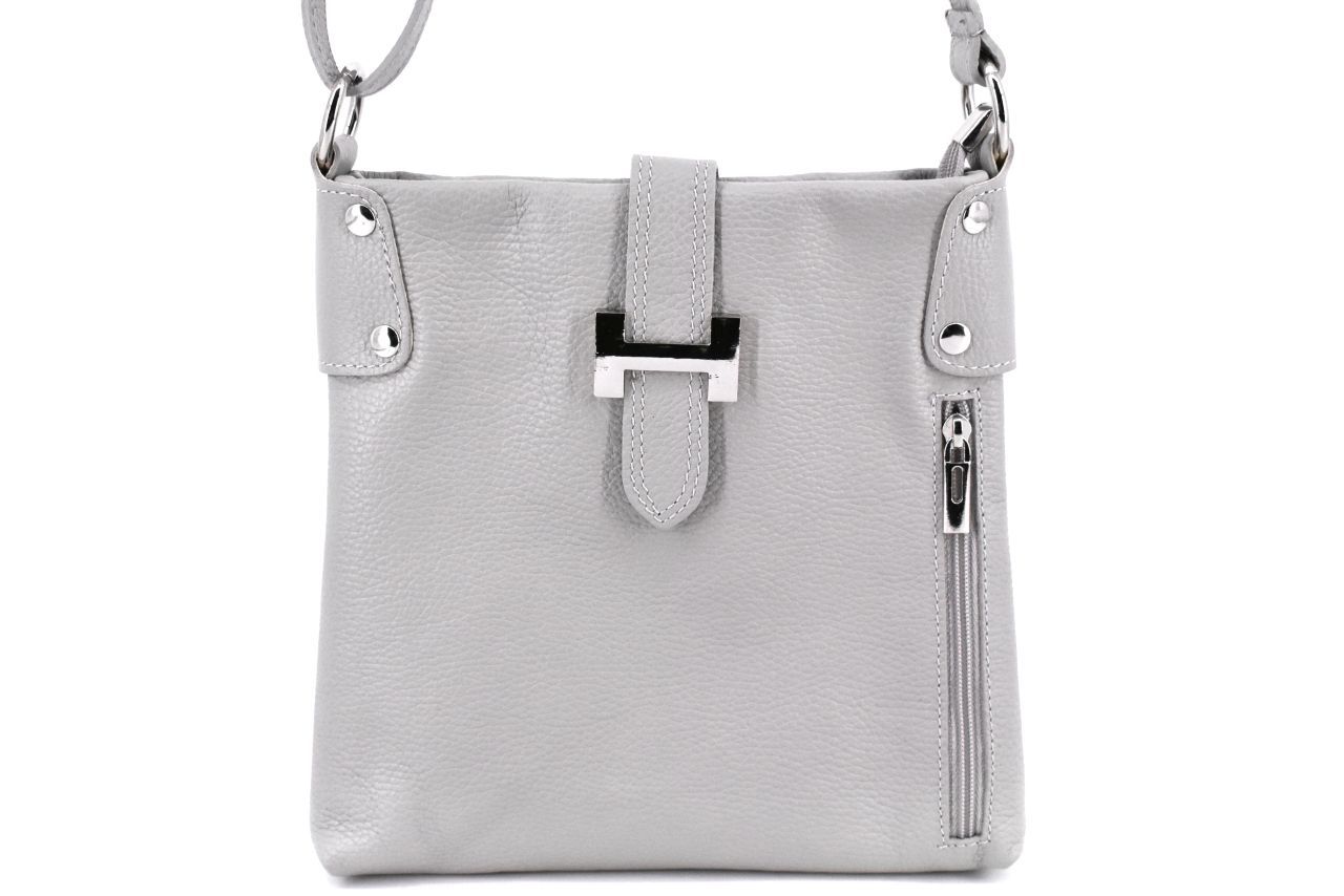 Dámská kožená kabelka crossbody Arteddy - světle šedá 36942
