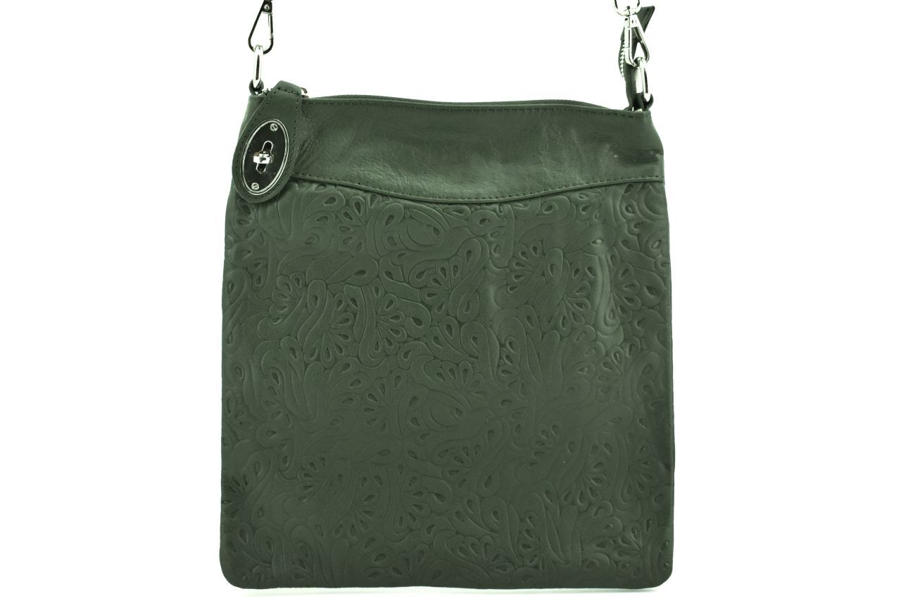 Dámská kožená kabelka crossbody Arteddy - tmavě zelená/zelená 35867