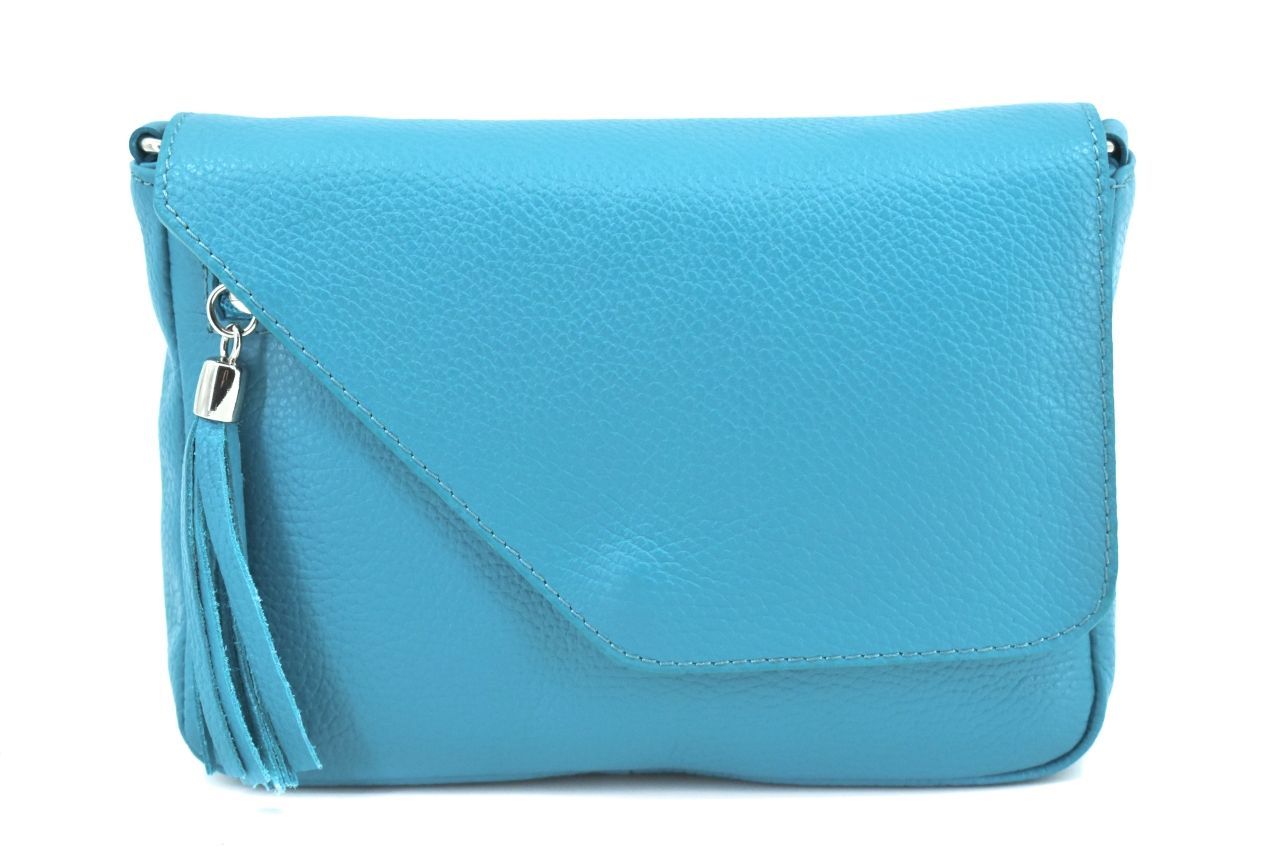 Dámská kožená crossbody kabelka s klopnou Arteddy - modrá 39956