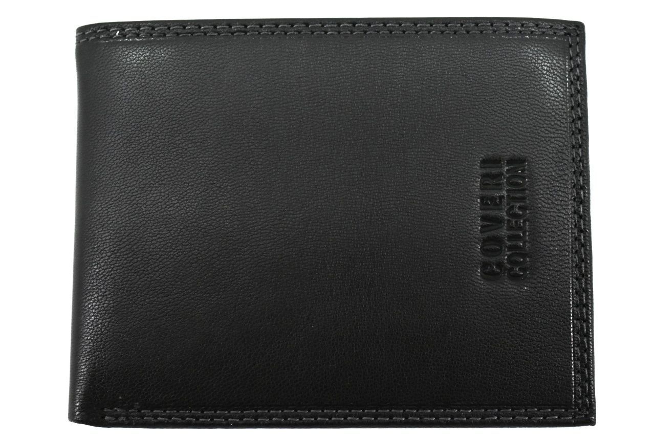 Pánská kožená peněženka na šířku Coveri - černá uvnitř multicolor 39821