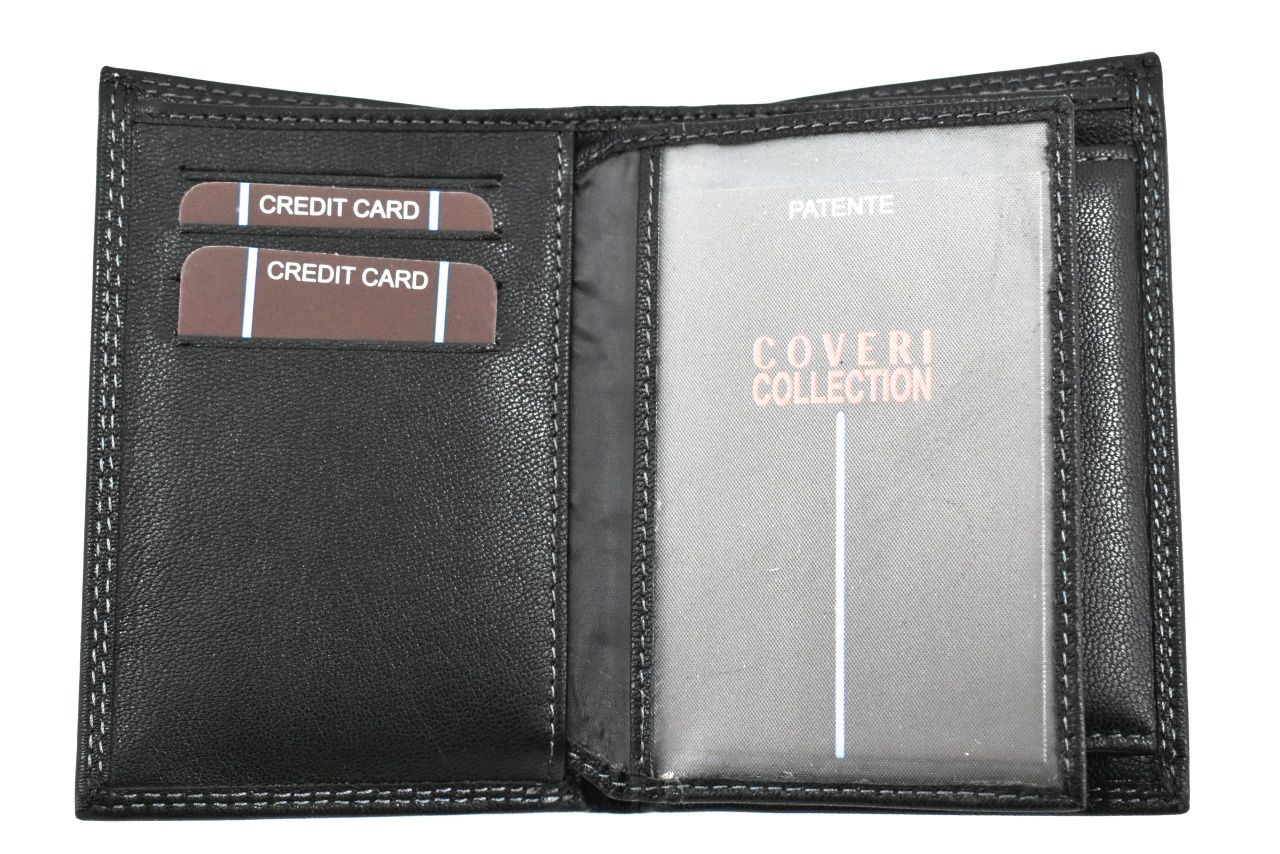 Pánská kožená peněženka s orientací na výšku Coveri - hnědá 37191