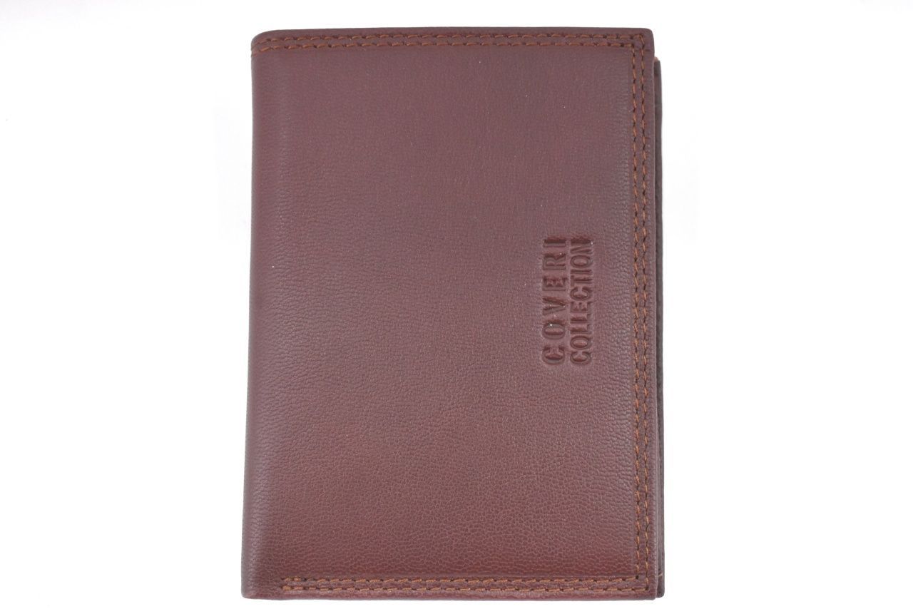 Pánská kožená peněženka s orientací na výšku Coveri - hnědá 37191
