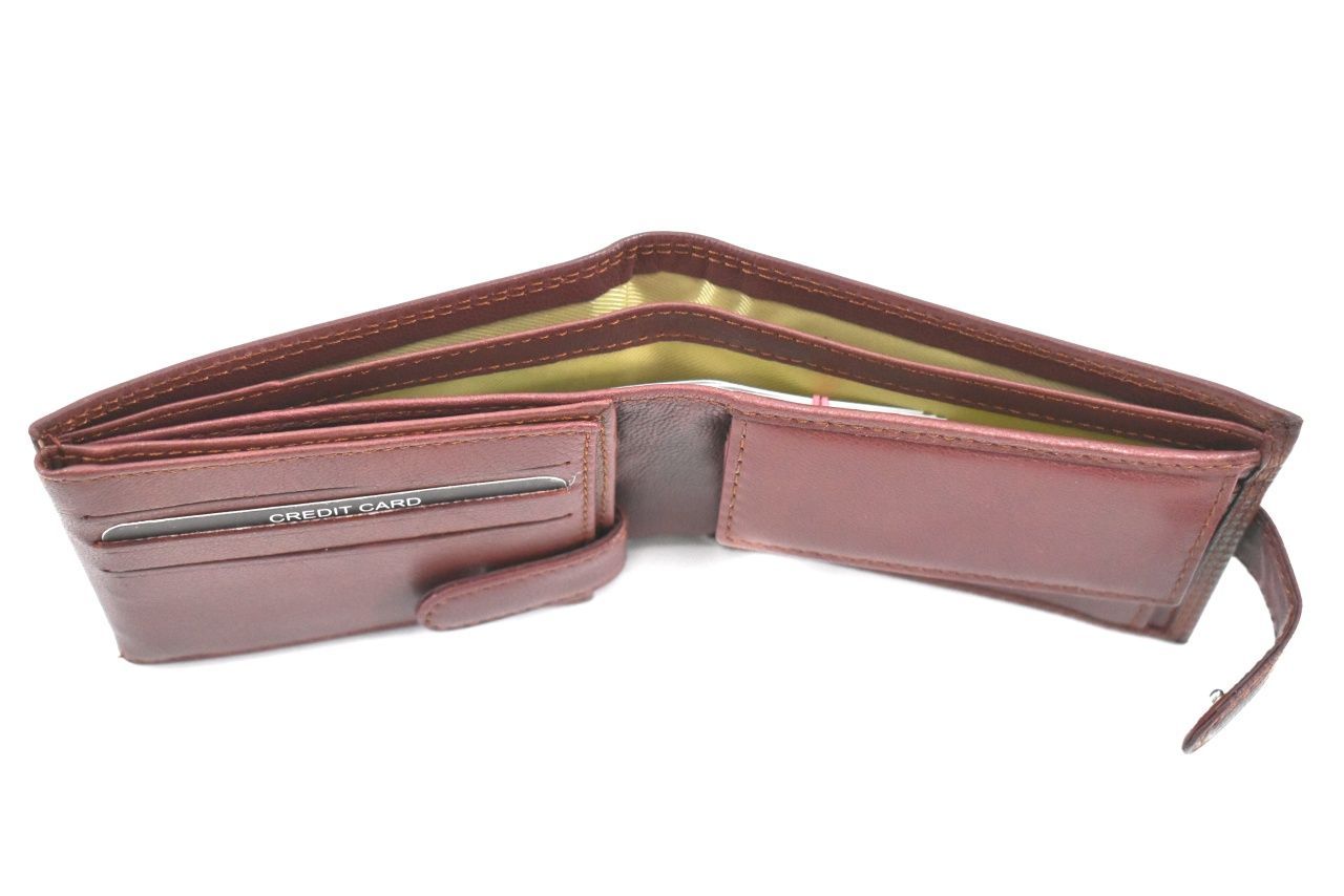 Pánská kožená peněženka na šířku se zápinkou Coveri - hnědá 37194