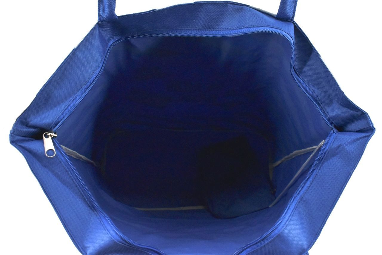 Plážová taška pruhovaná s potiskem - světle modrá 37201