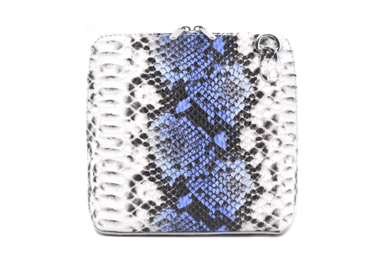 Dámská / dívčí malá kožená kabelka se vzorem hadí kůže Arteddy - modrá 37204
