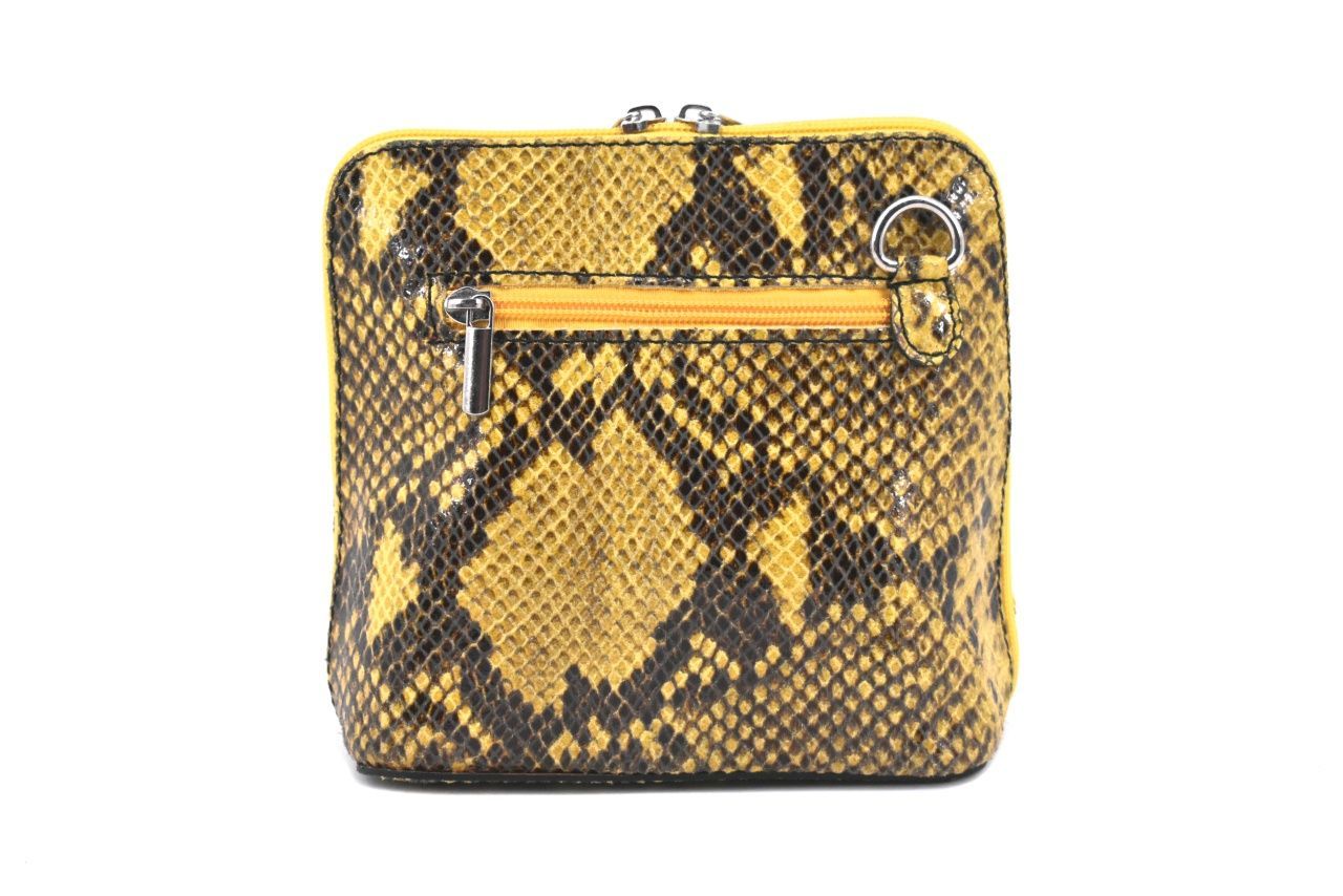 Dámská / dívčí malá kožená kabelka se vzorem hadí kůže Arteddy - krémová 37205