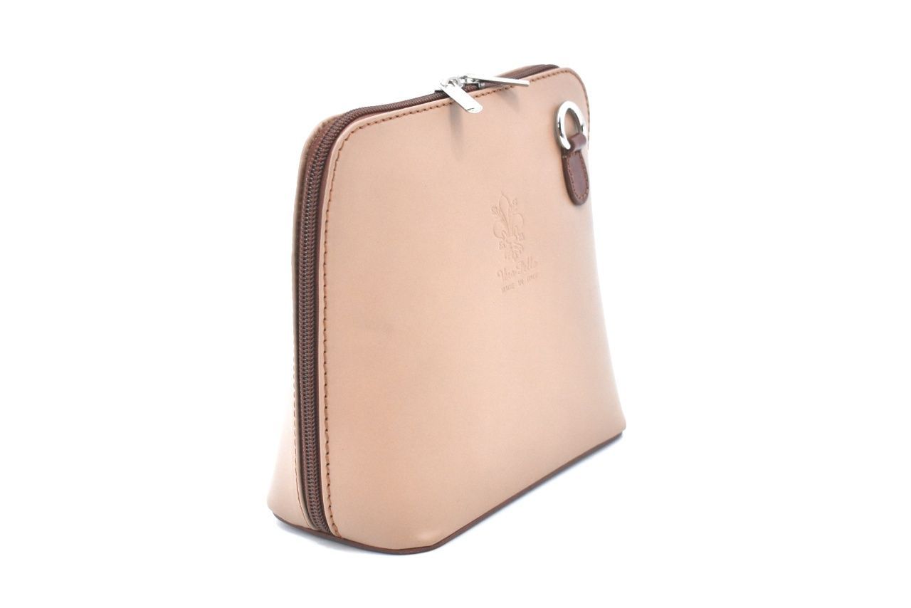 Dámská malá kožená kabelka crossbody Arteddy - béžová/hnědá 36949
