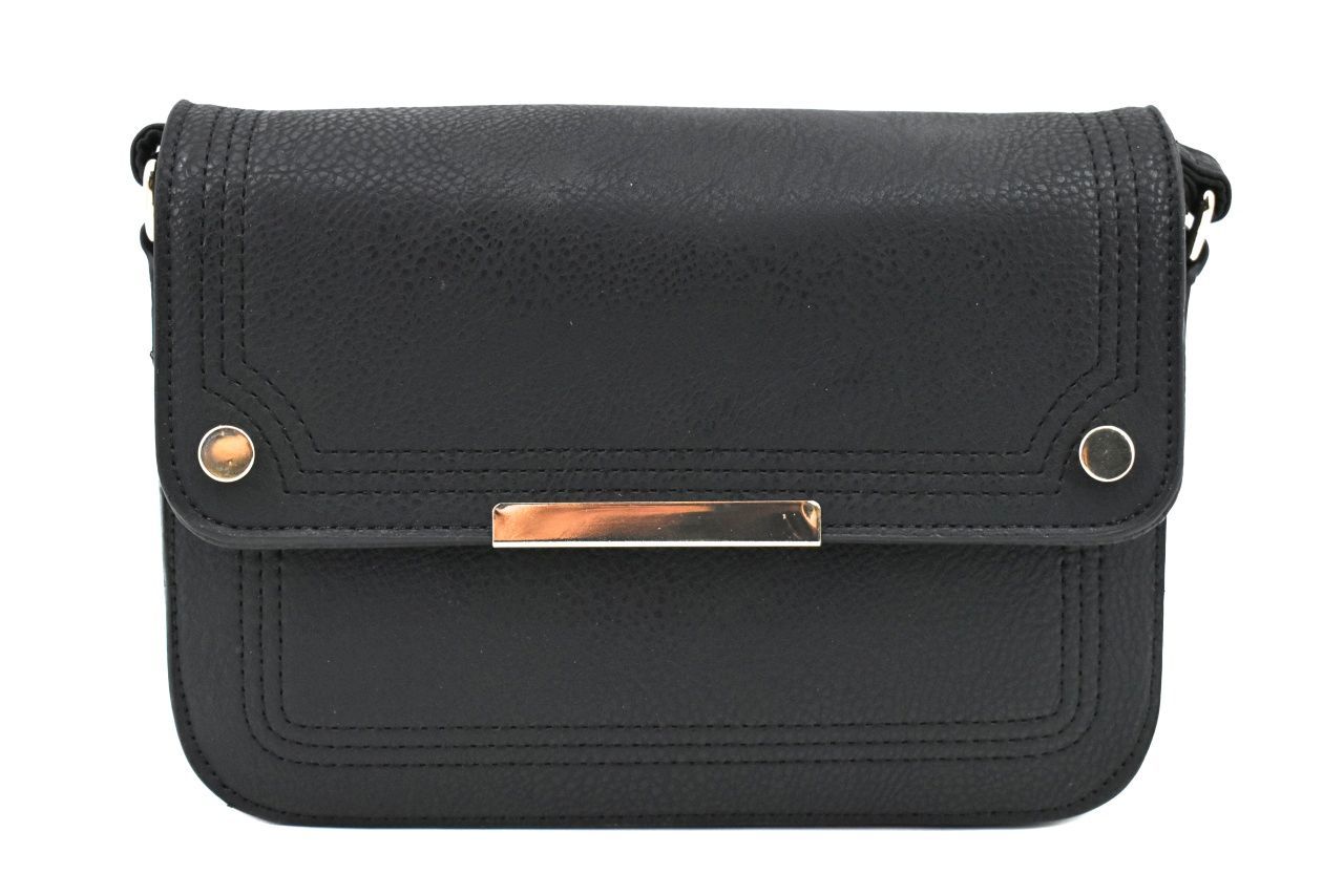 Dámská / dívčí kabelka s klopnou crossbody - černá 37173