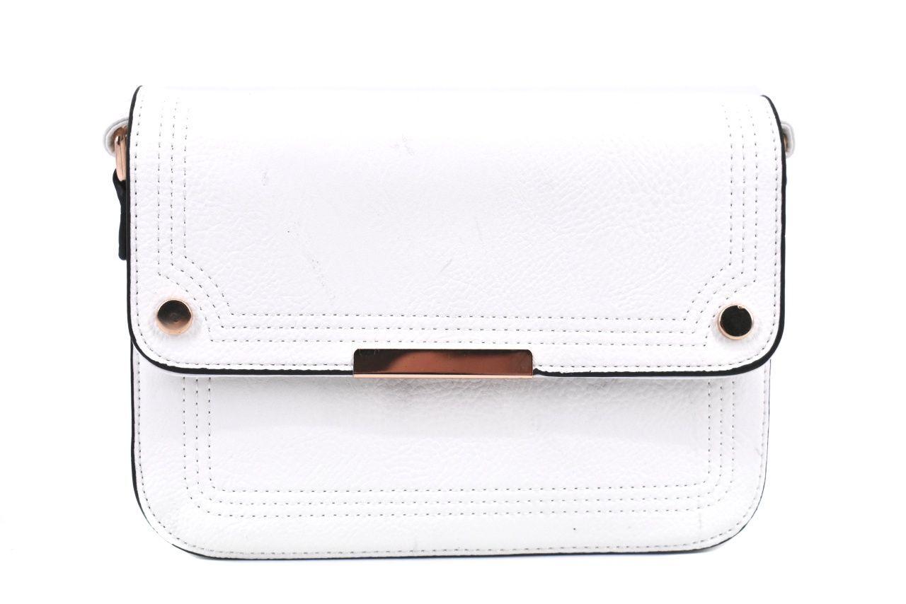 Dámská / dívčí kabelka s klopnou crossbody - bílá 37173
