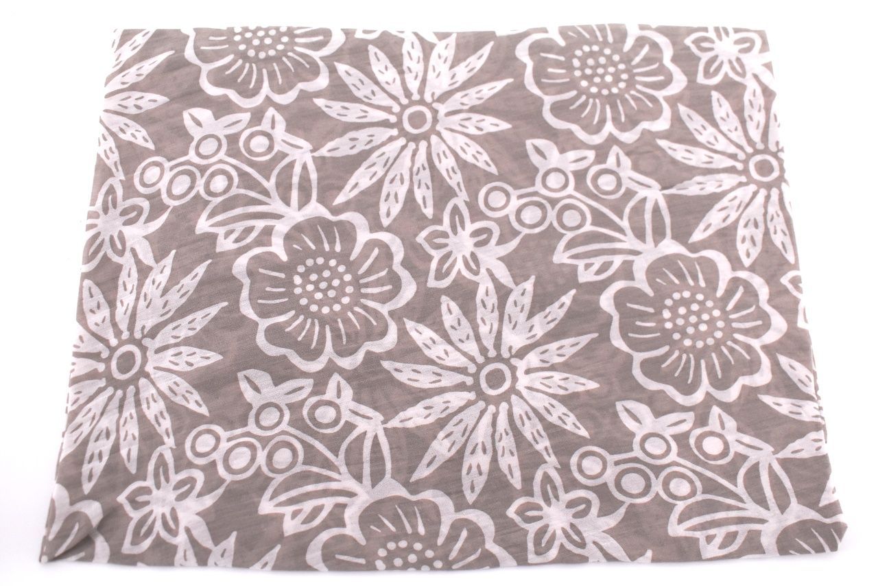 Dámský šátek Made in Italy  s květovaným vzorem - béžová