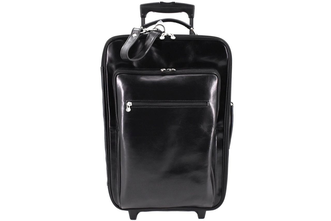 Cestovní palubní kožený kufr Arteddy - černá 40l 39988