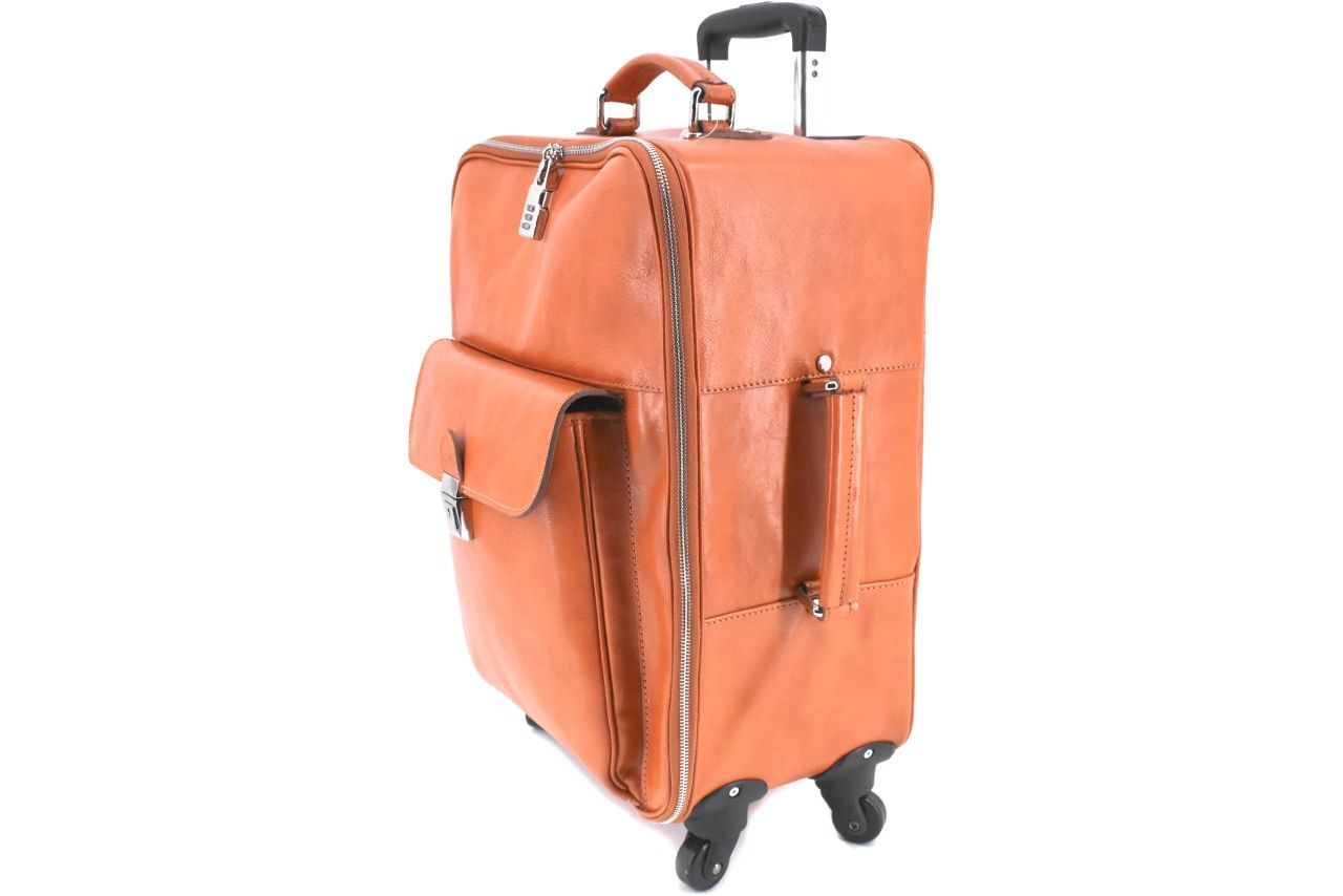 Cestovní palubní kožený kufr Arteddy - camel 45l 39989