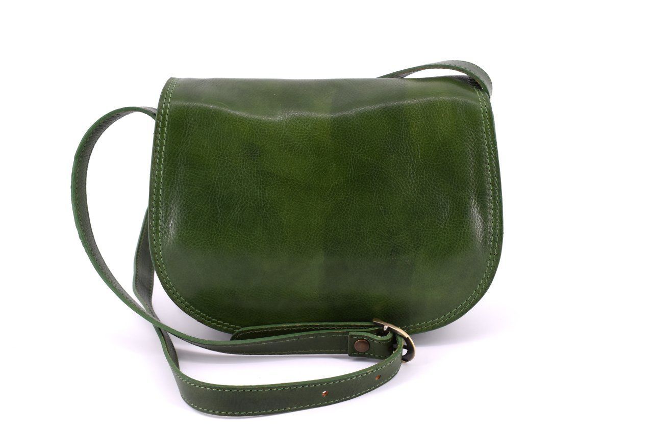 Dámská kožená kabelka crossbody (lovecká) Arteddy - zelená 29637