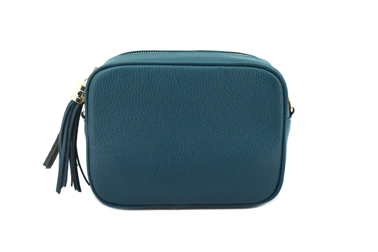 Dámská/dívčí kožená kabelka crossbody Arteddy - petrolejová 40885
