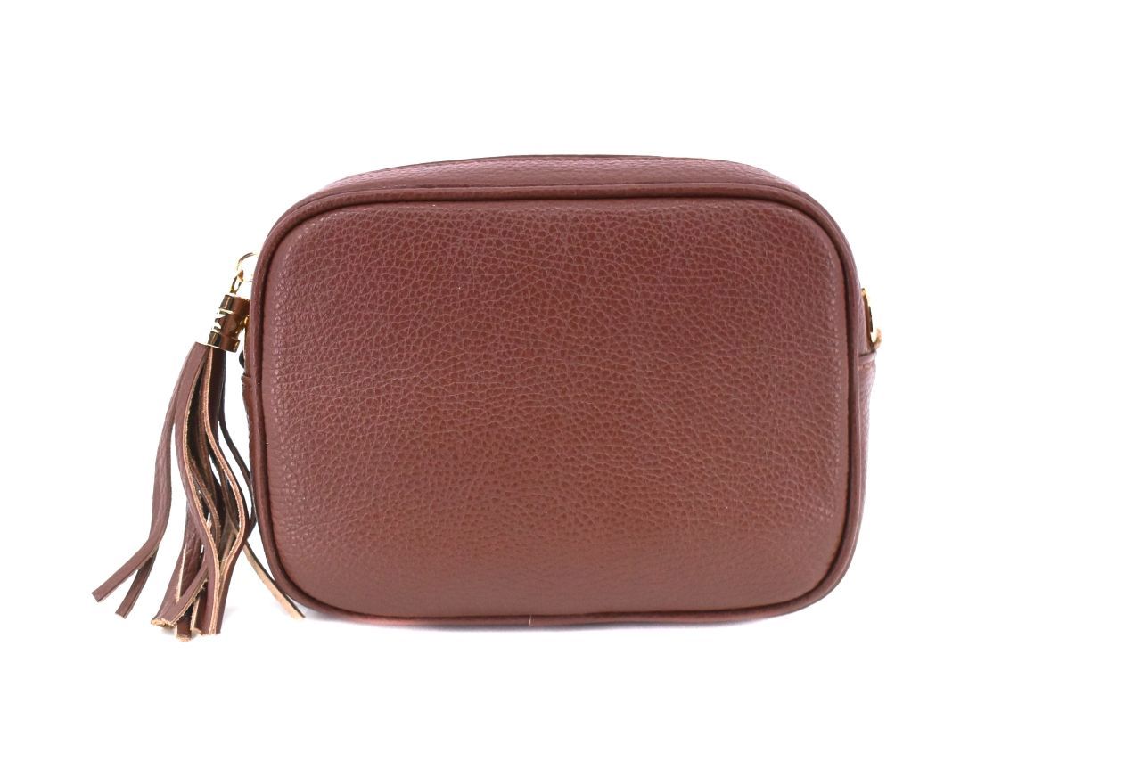 Dámská/dívčí kožená kabelka crossbody Arteddy - hnědá 40885