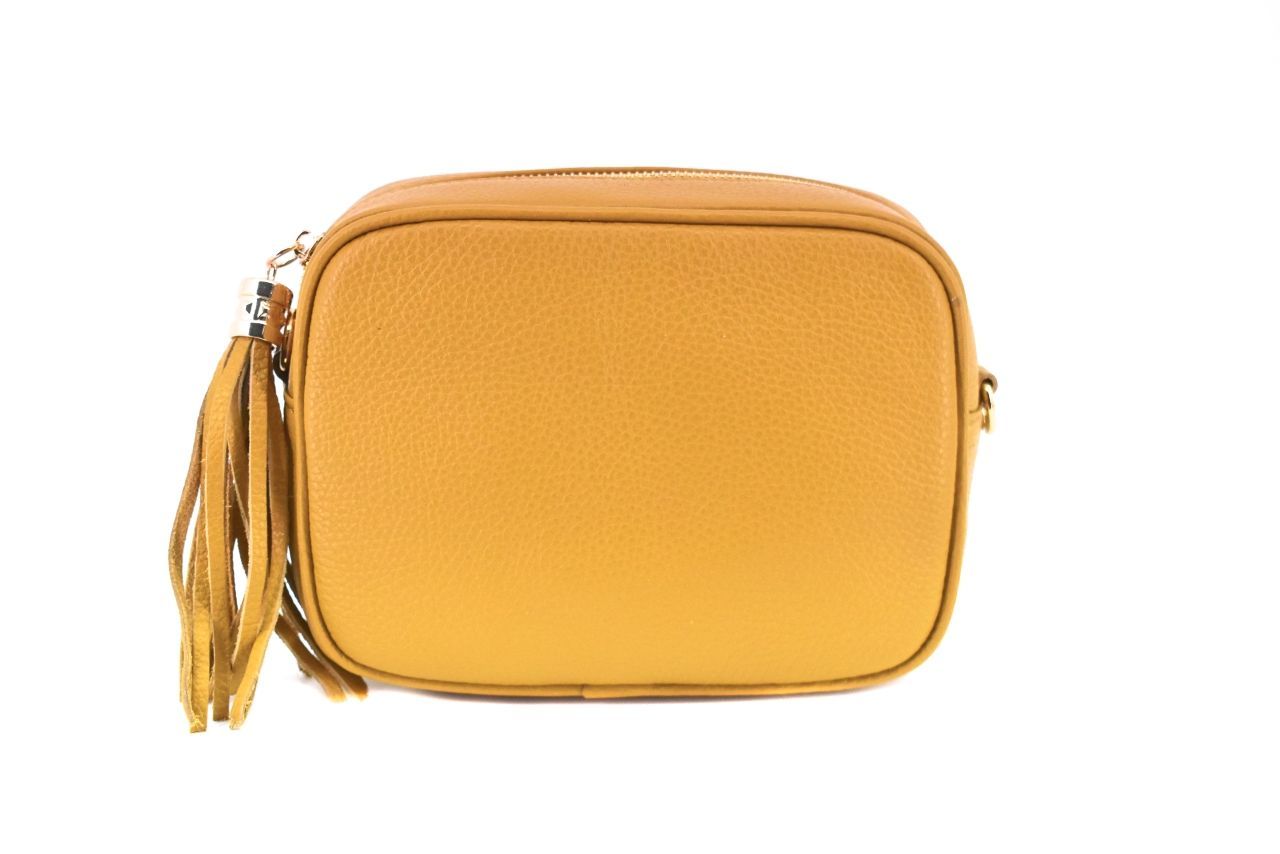 Dámská/dívčí kožená kabelka crossbody Arteddy - hořčicová 40885