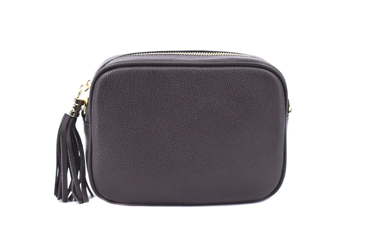 Dámská/dívčí kožená kabelka crossbody Arteddy - tmavě hnědá 40885