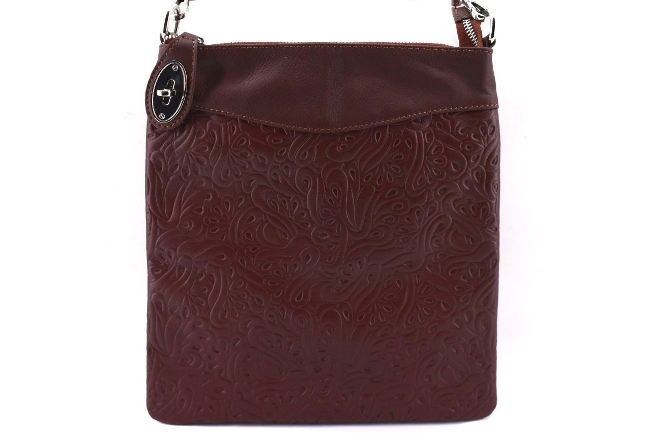 Dámská kožená kabelka crossbody Arteddy - tmavě hnědá 35867