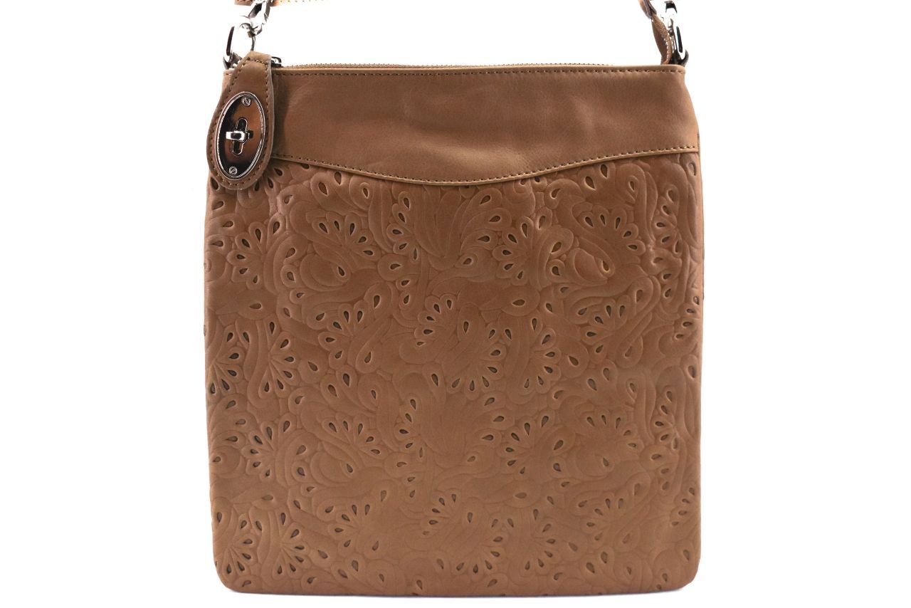 Dámská kožená kabelka crossbody Arteddy - tmavě béžová 35867