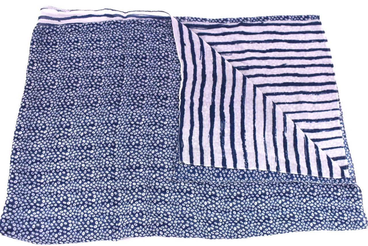 Moderní oboustranný šátek - modrá