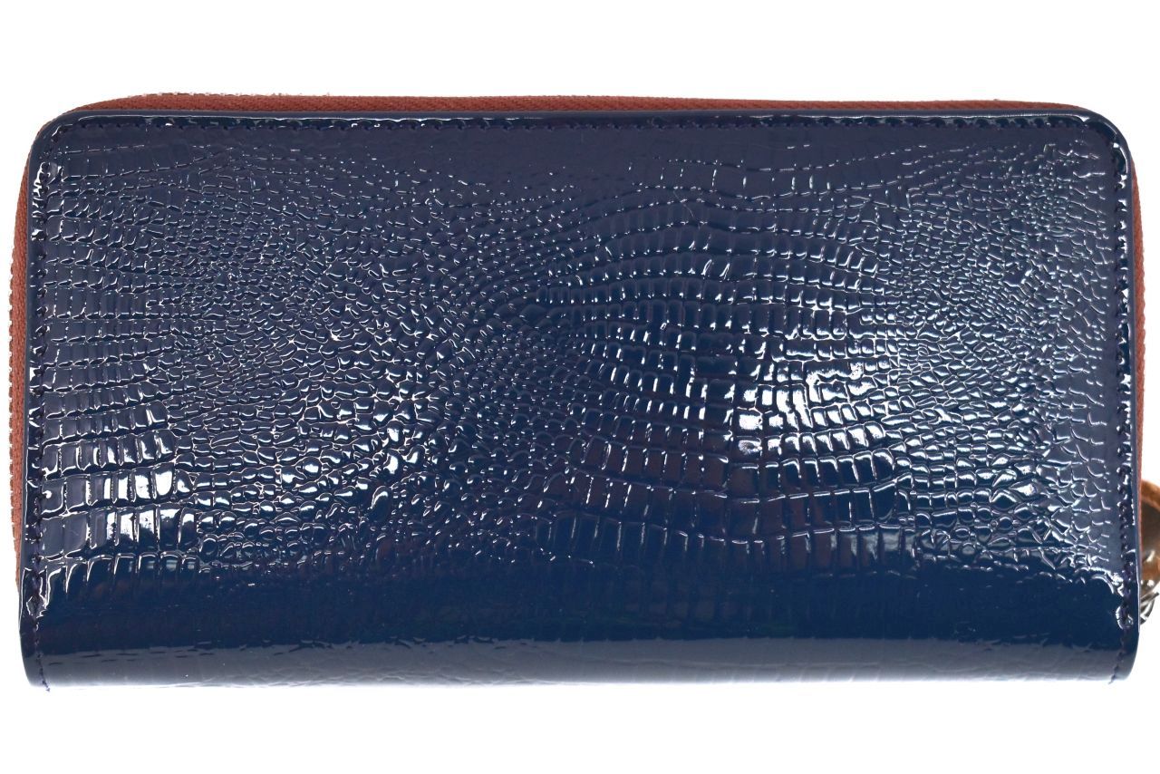 Kožená lakovaná peněženka Klavier - tmavě modrá