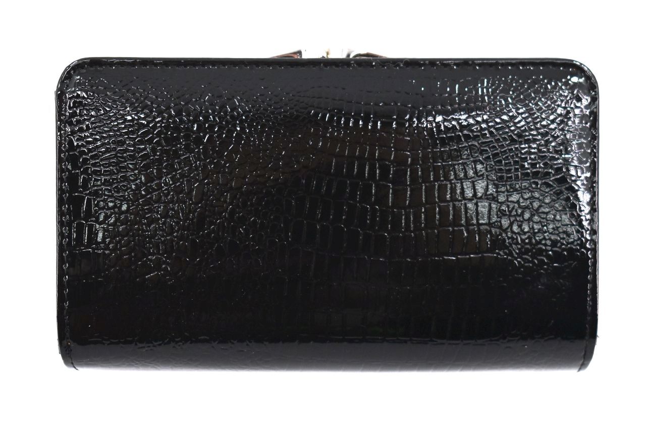 Kožená lakovaná peněženka Klavier - černá