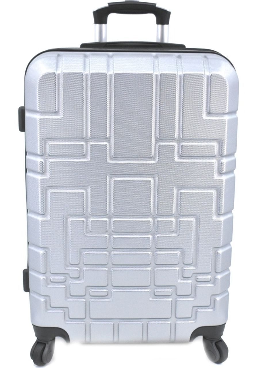 Cestovní palubní kufr skořepinový na čtyřech kolečkách (S) 50l - stříbrná 6015 (S)
