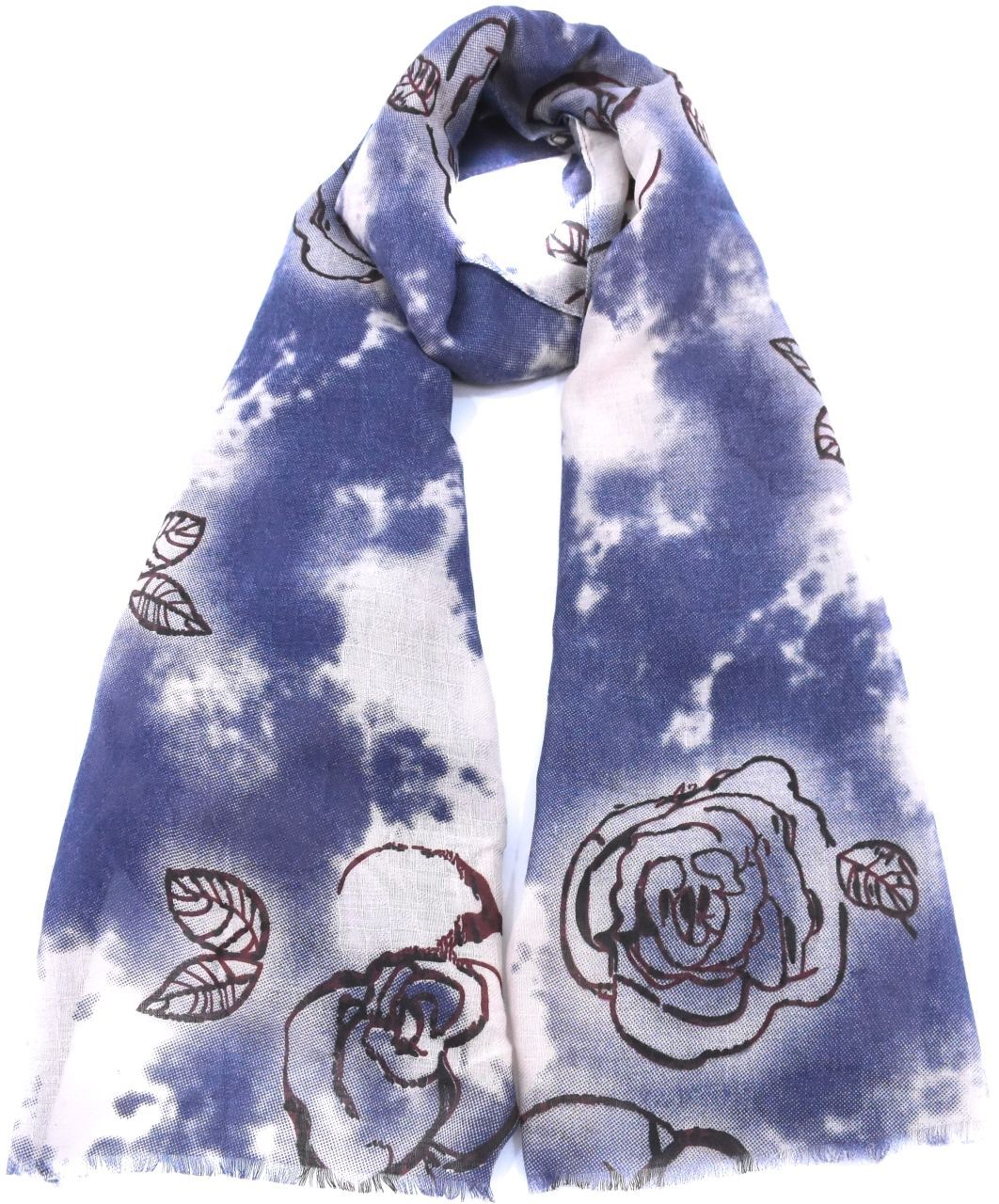 Dámský šátek s potiskem - modrá
