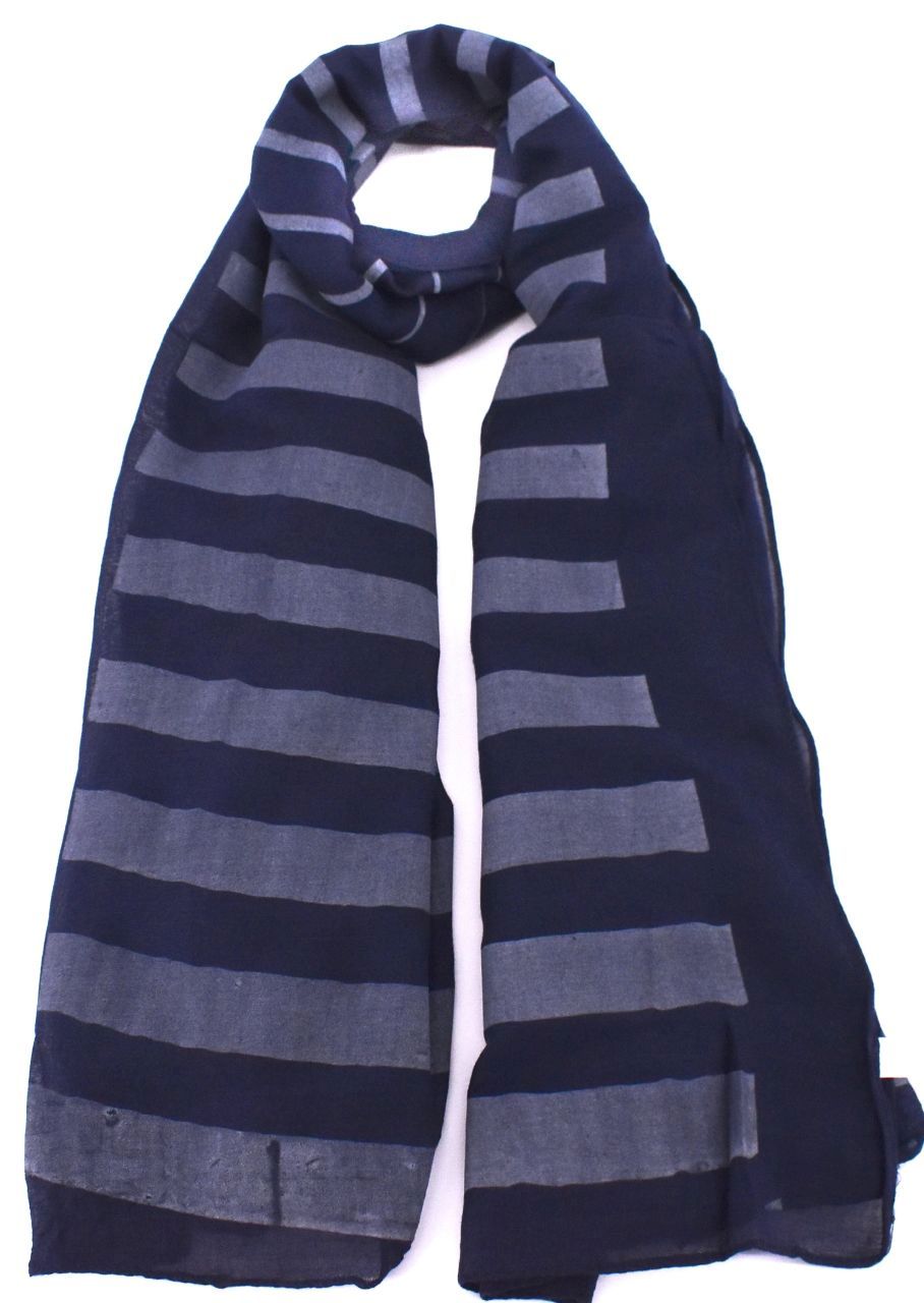 Moderní pruhovaný šátek - tmavě modrá