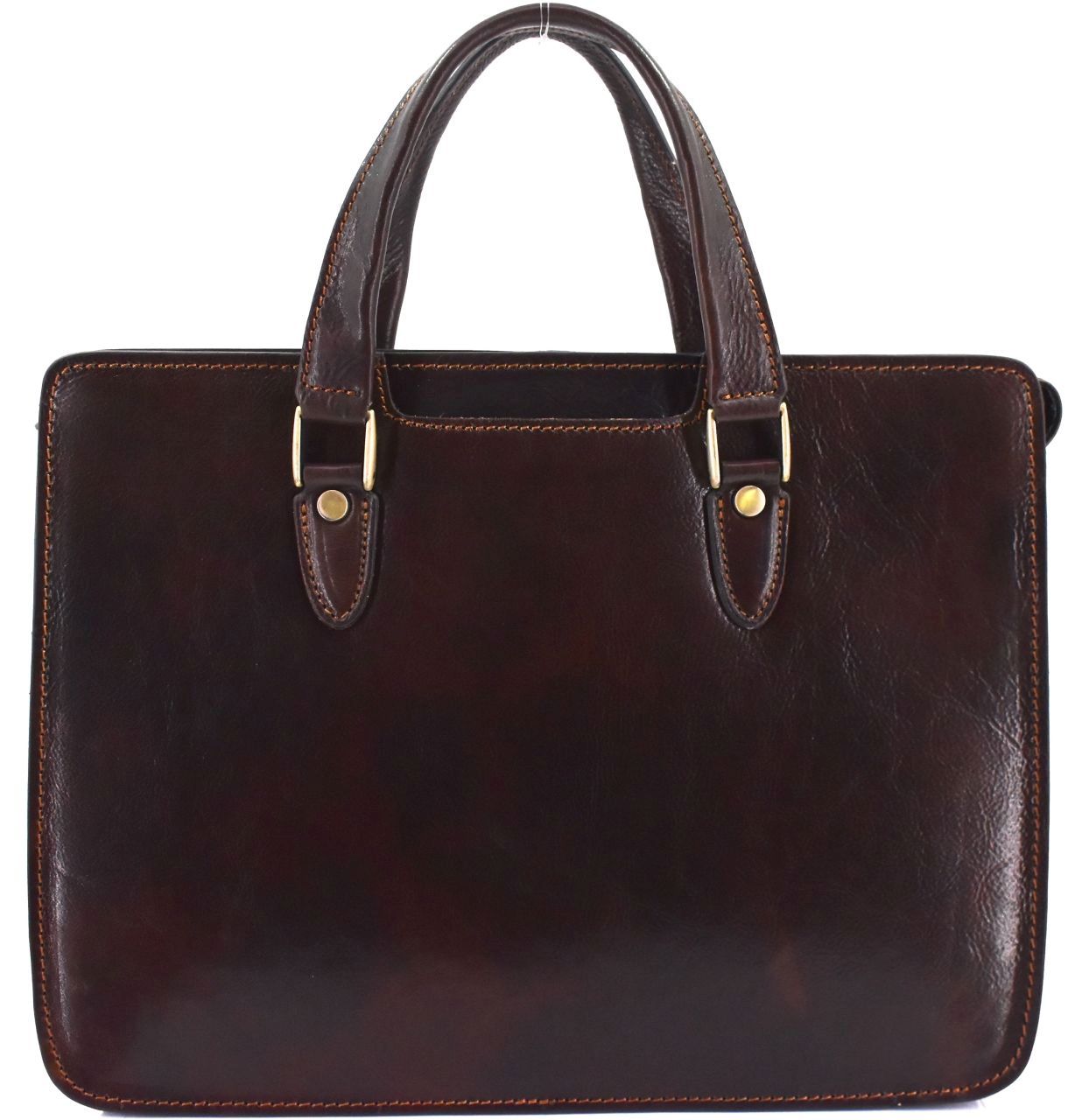 Luxusní dámská kožená kabelka Arteddy - tmavě hnědá 36963
