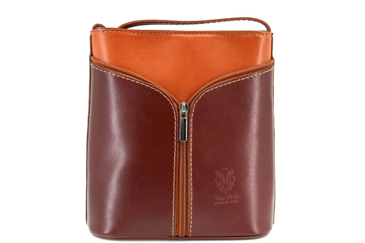 Dámská kožená kabelka crossbody Arteddy - hnědá/camel 37124