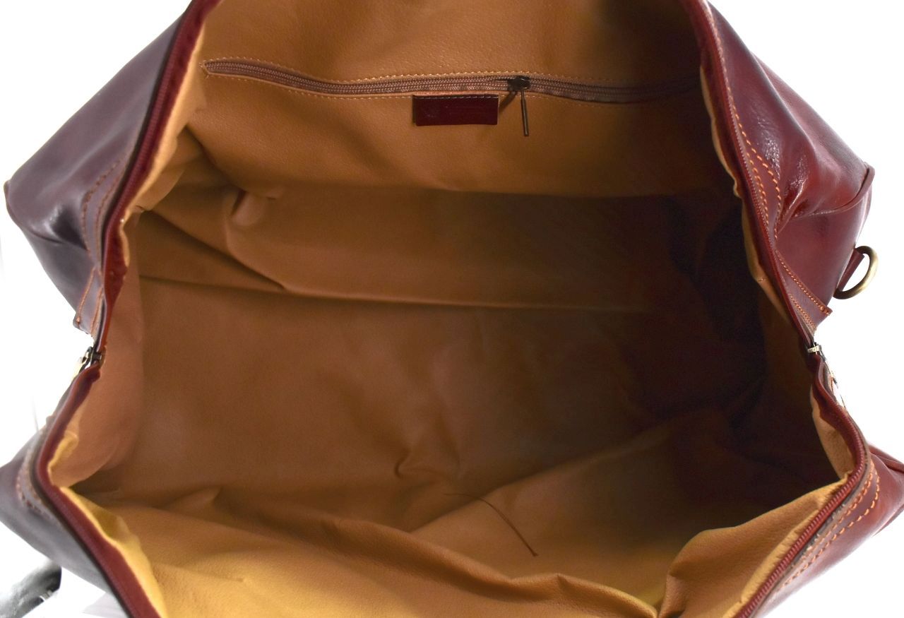 Cestovní kožena taška Arteddy - tmavě hnědá