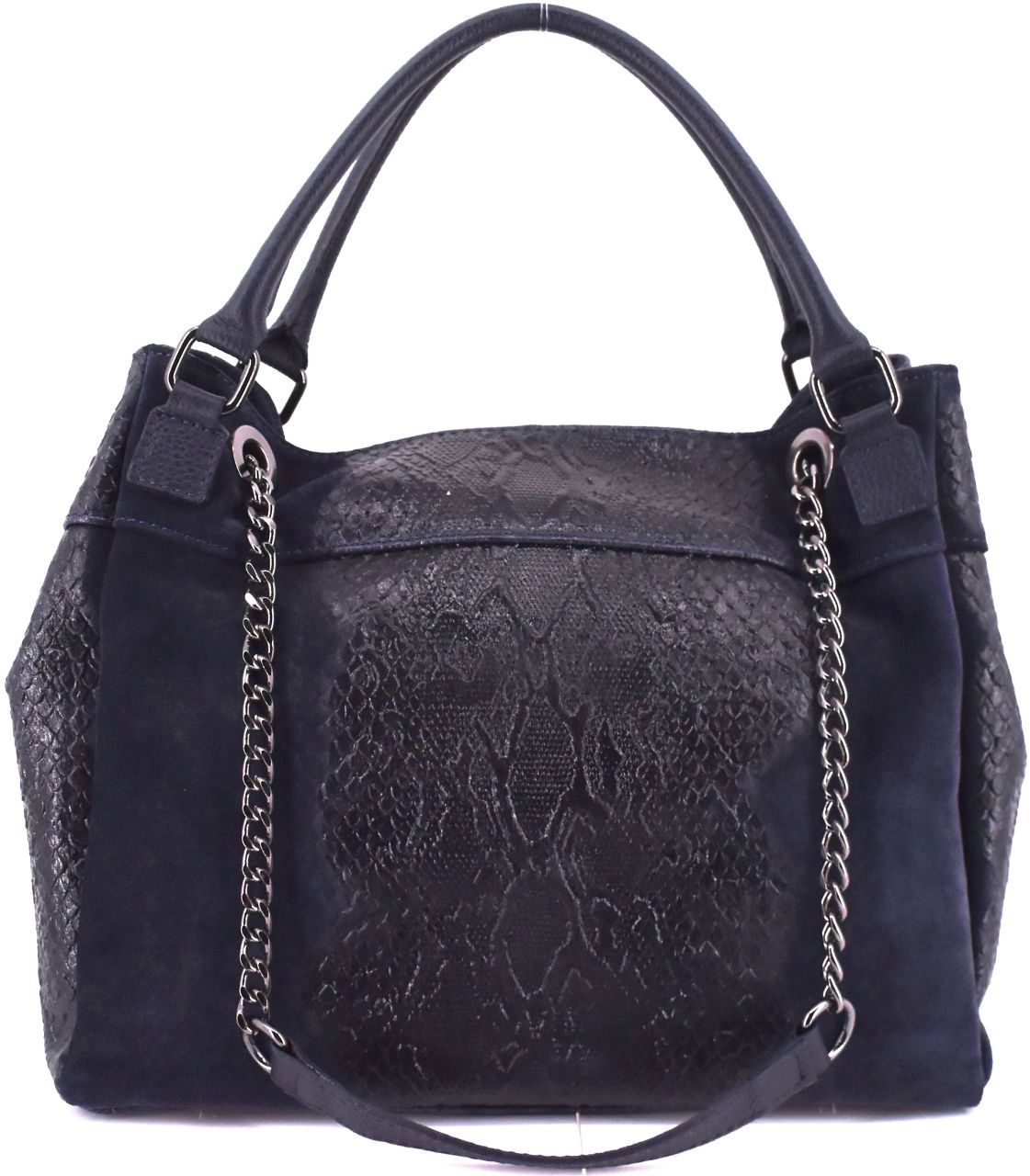 Moderní dámská kožená kabelka Arteddy s hadím vzorem - tmavě modrá