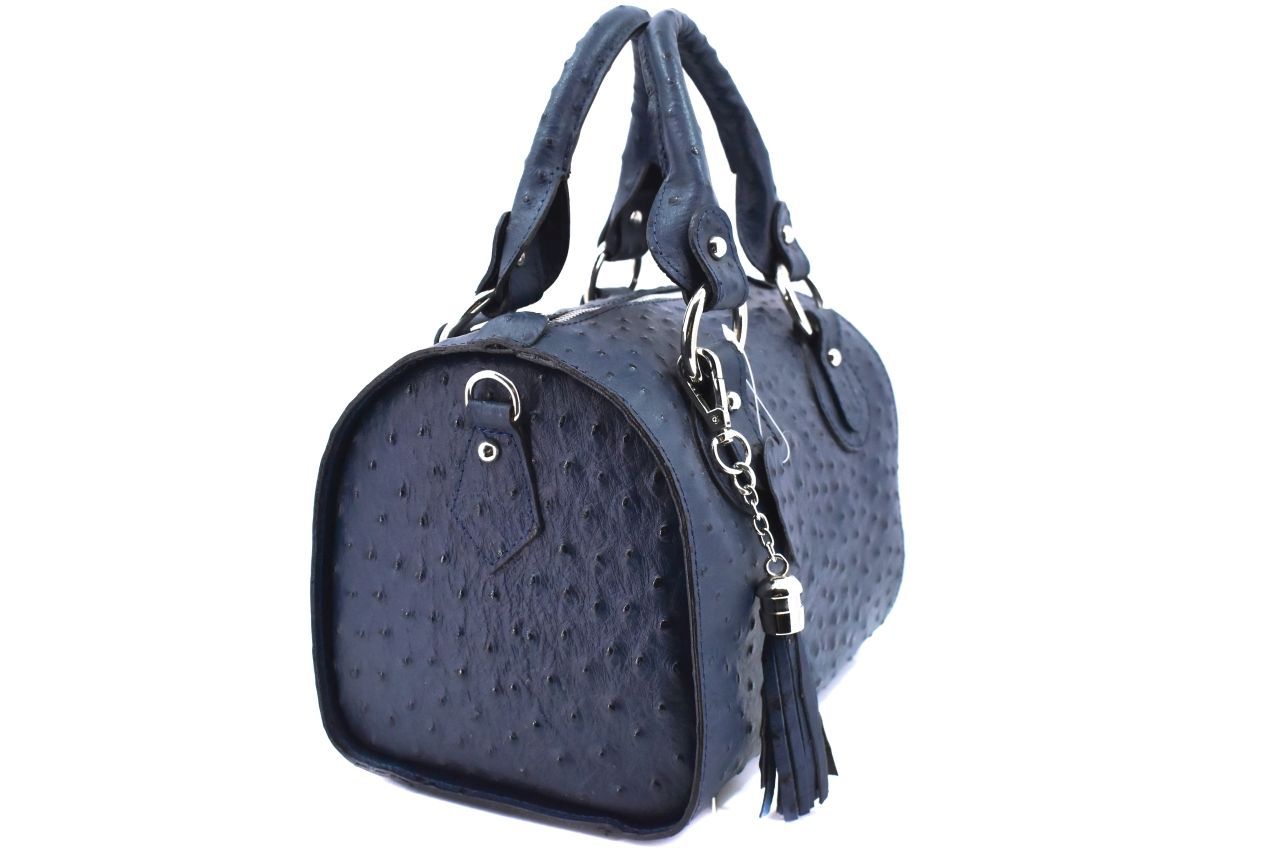Dámská kožená kabelka Shopper - tmavě modrá 22572