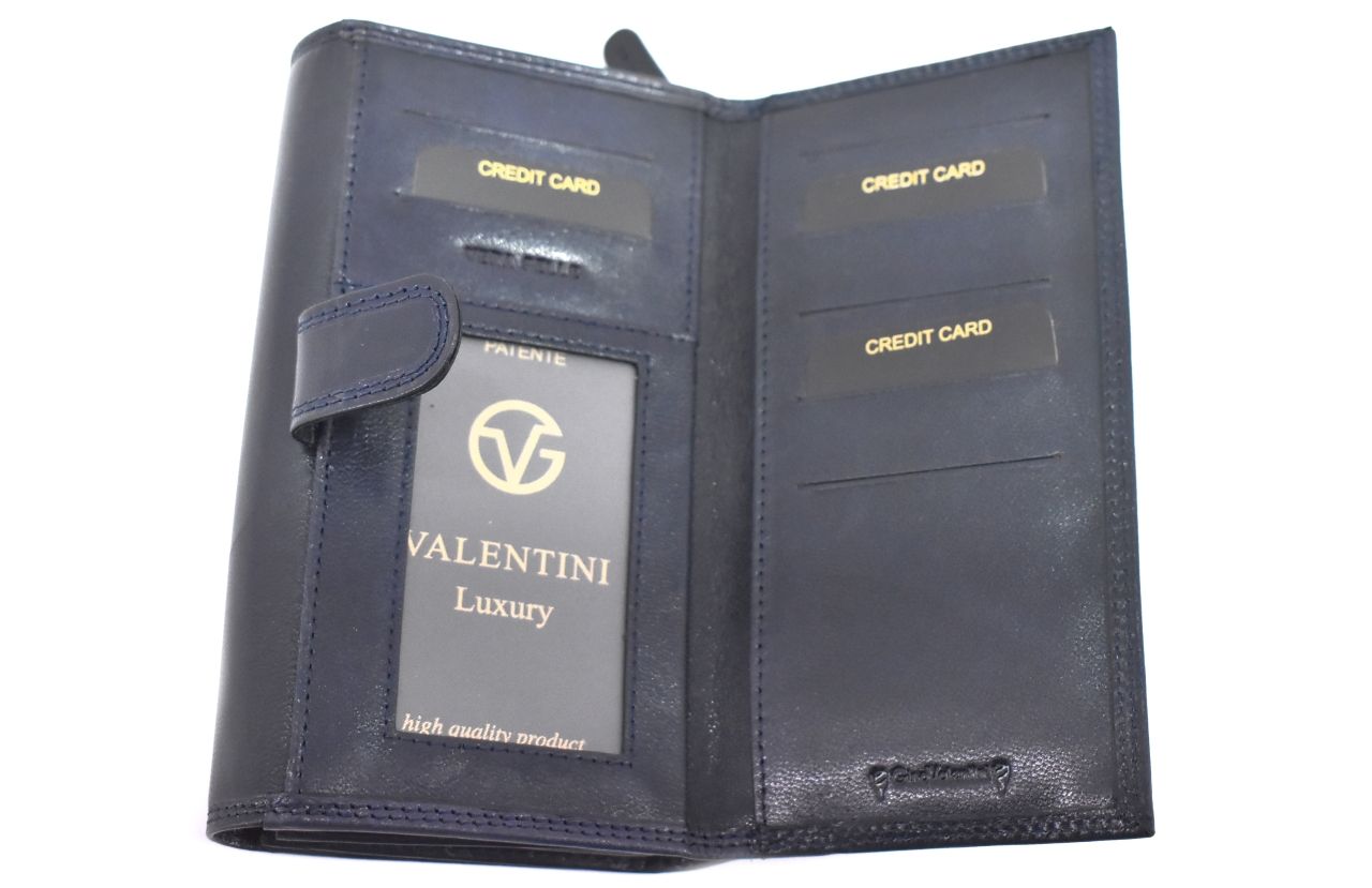 Dámská kožená peněženka z pravé kůže Valentini - tmavě modrá 40417