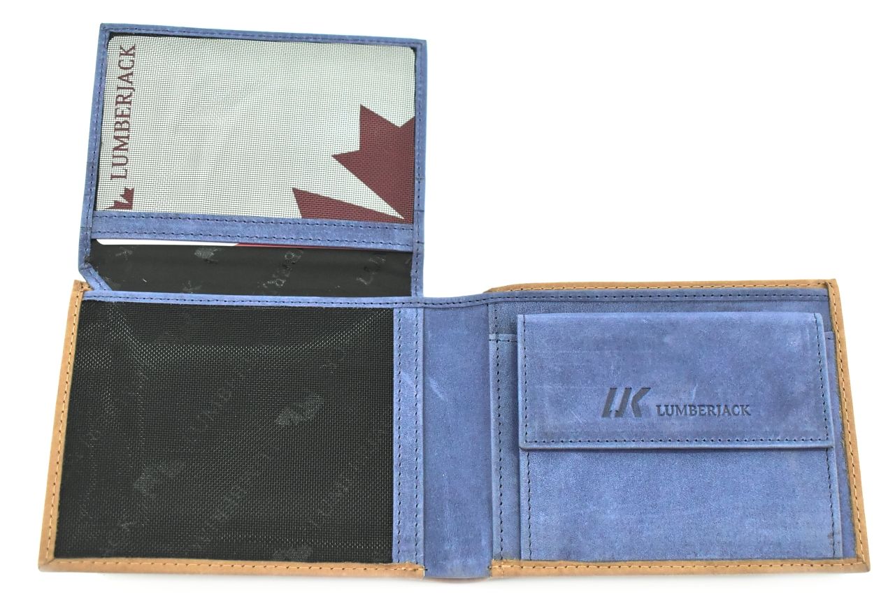 Pánská kožená peněženka z pravé kůže LumberJack - béžová 32624